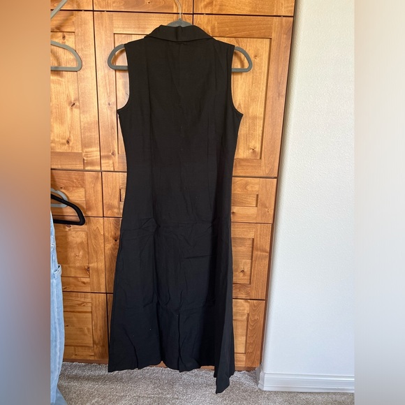 New, Mango Black sleeveless shirt dress with gold buttons, size Small - Picture 5 of 7